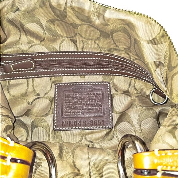 Coach Large Legacy White & Tan Leather Shoulder Bag #3651 - Picture 6 of 6